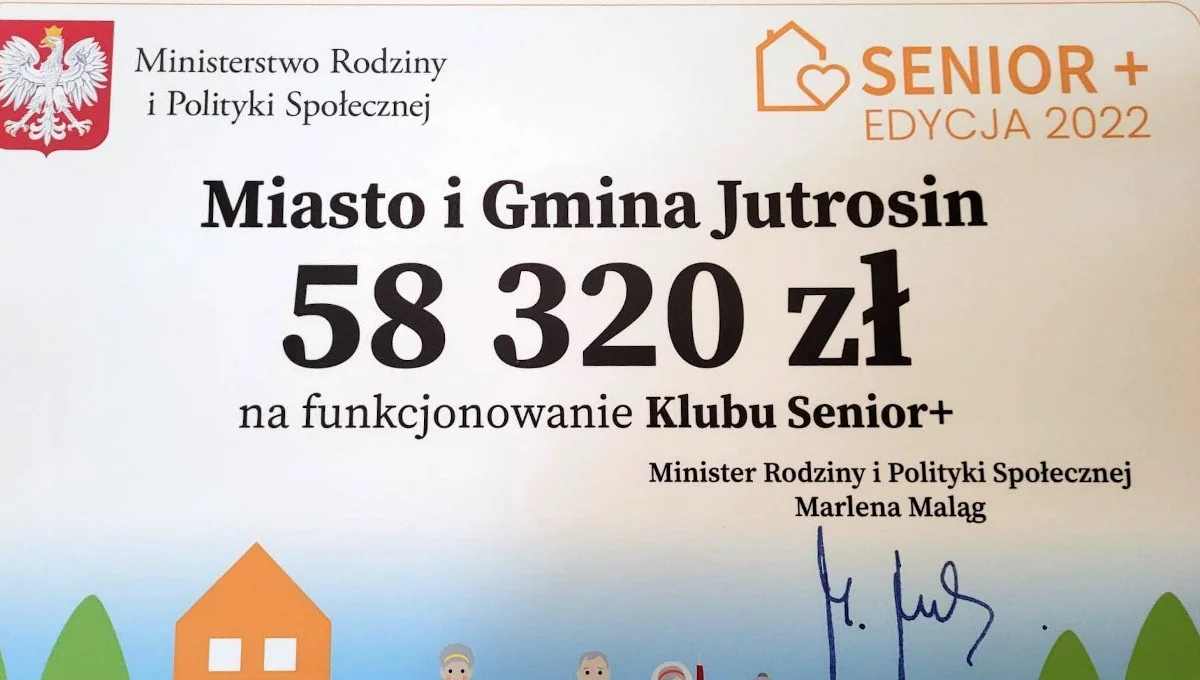 Klub Senior+ z Jutrosina dostał ponad 58.000 zł  - Zdjęcie główne