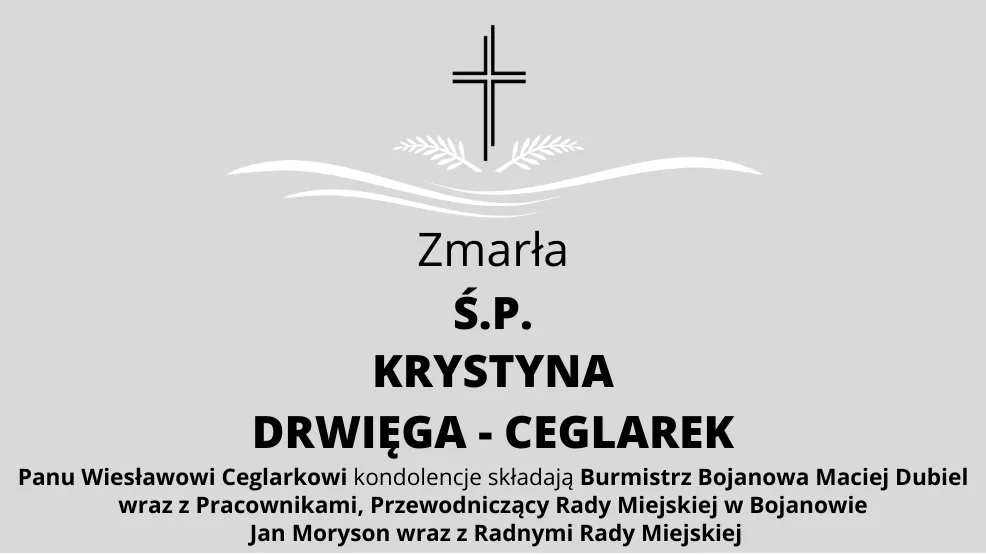 Kondolencje dla Pana Wiesława Ceglarka. - Zdjęcie główne