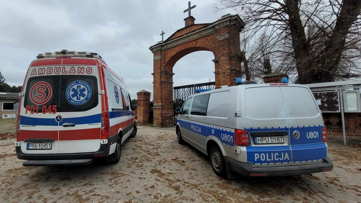 Rawicz. Zwłoki mężczyzny znaleziono na cmentarzu - Zdjęcie główne