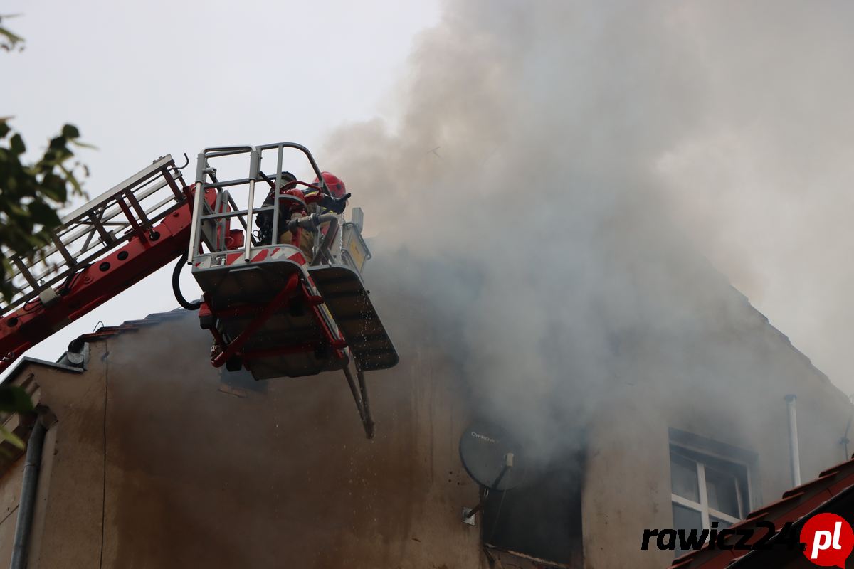 Pożar w centrum Rawicza