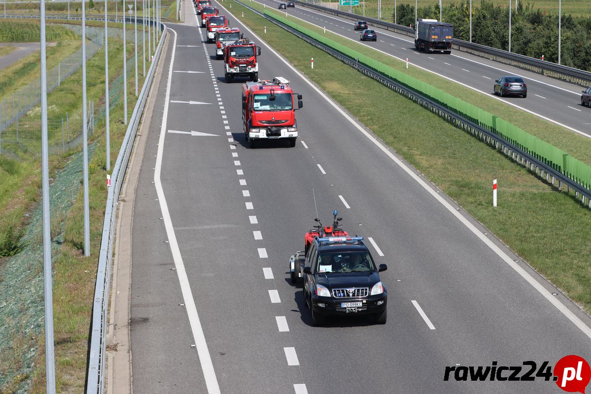 Przejazd wielkopolskich strażaków S5 w powiecie rawickim 