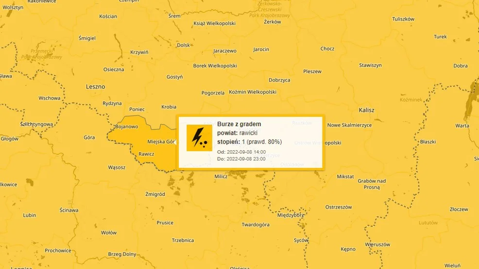 Ostrzeżenie meteorologiczne. Możliwe intensywne opady deszczu i burze z gradem - Zdjęcie główne