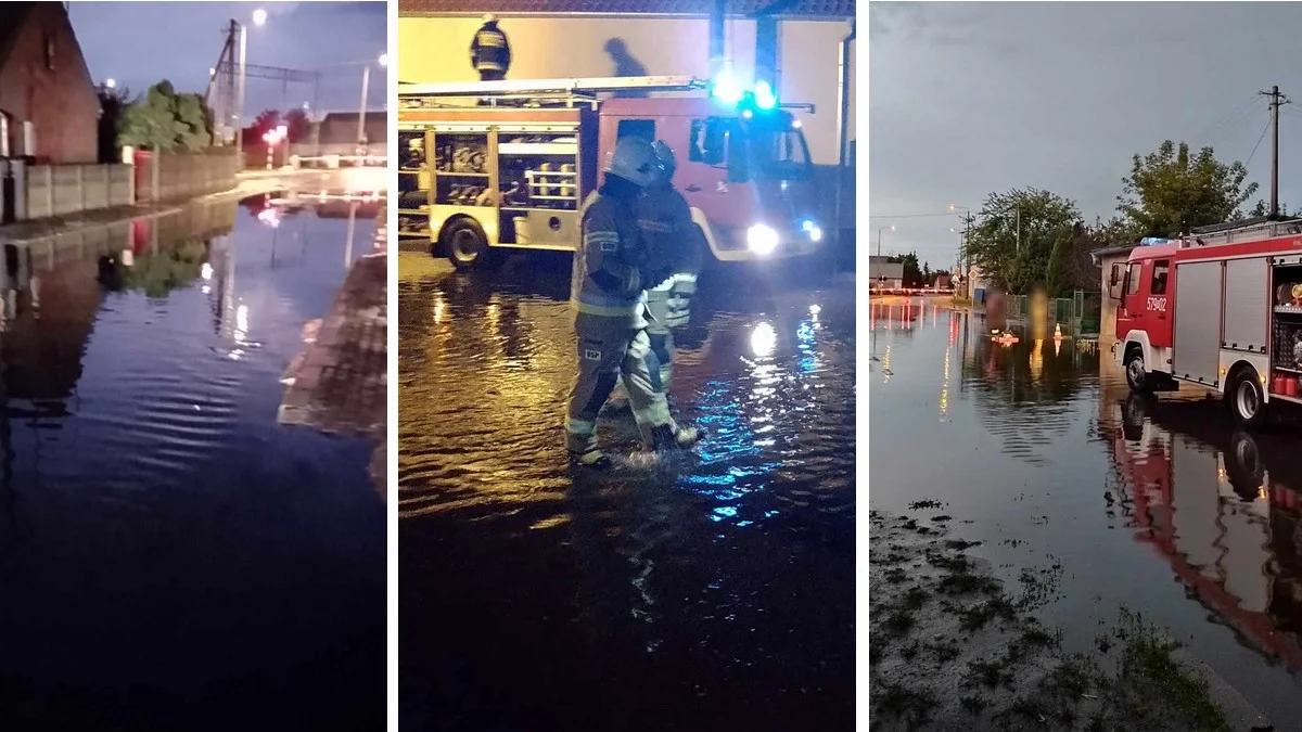 Ulewa w powiecie. Wypompowywali wodę, sprzątali jezdnię i otwierali drzwi - Zdjęcie główne