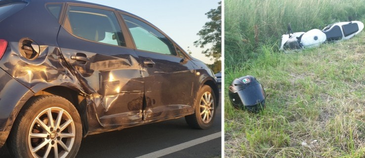 Wypadek pod Rawiczem. Motocyklista w szpitalu - Zdjęcie główne