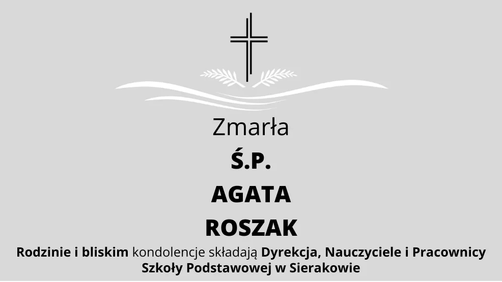 Zmarła Ś.P. Agata Roszak - Zdjęcie główne