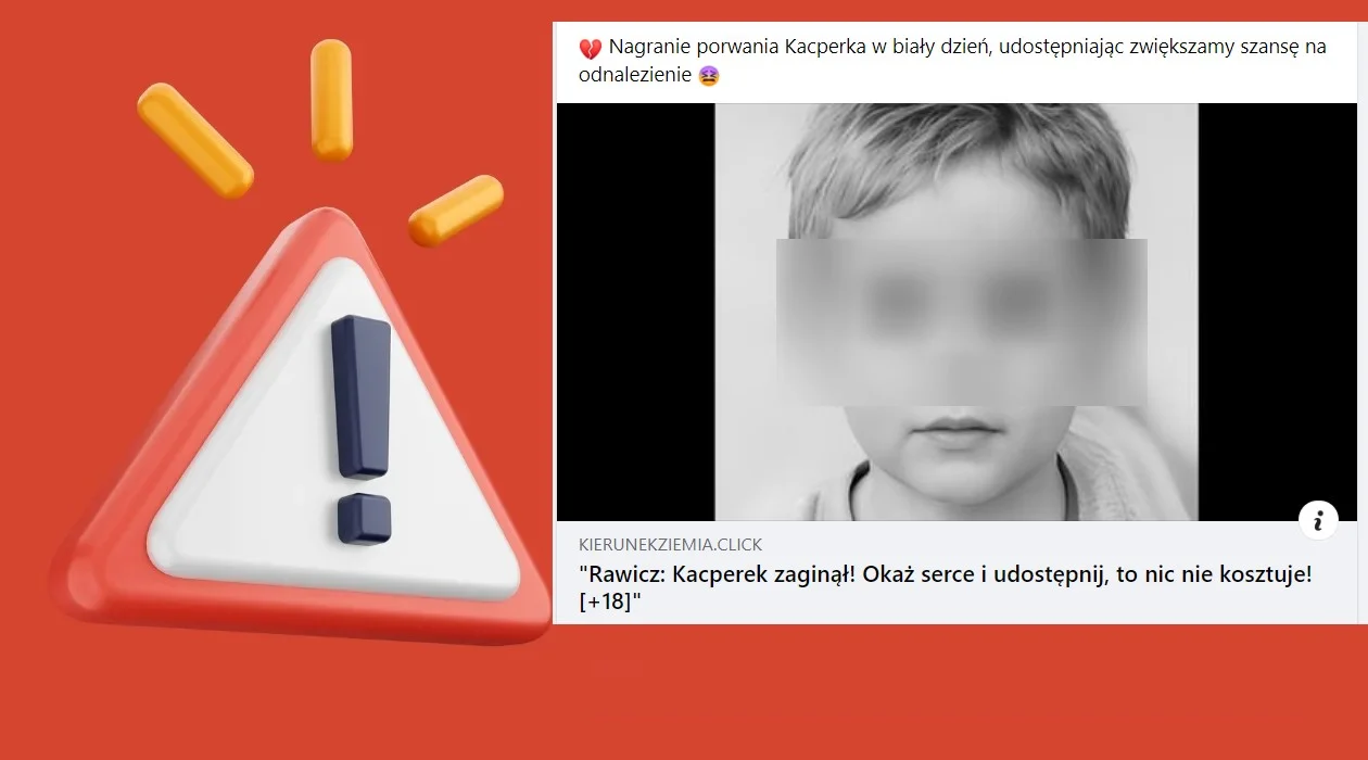 "Rawicz: Kacperek zaginął. Okaż serce i udostępnij". Uwaga - to wirus! - Zdjęcie główne