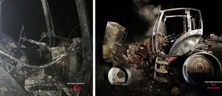 W Osieku spłonął ciągnik rolniczy - Zdjęcie główne