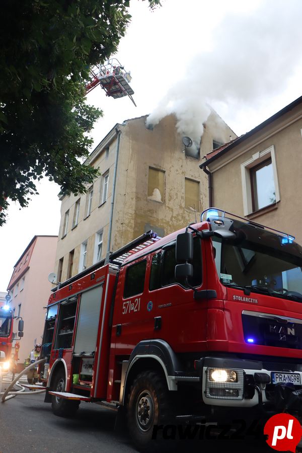 Pożar w centrum Rawicza