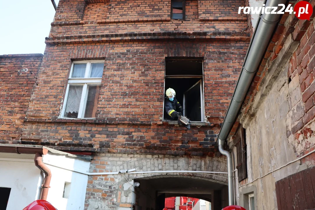 Pożar w centrum Rawicza