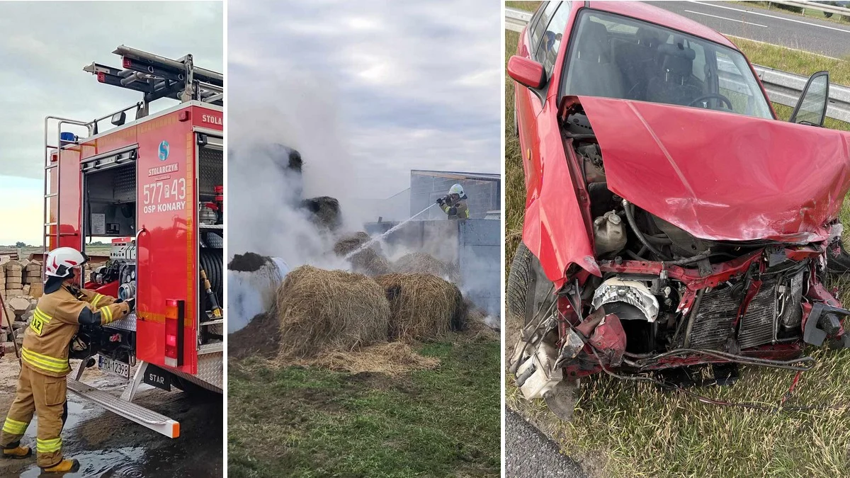 Pożar w Konarach, auto w rowie i kolizja na S5. Interwencje straży pożarnej - Zdjęcie główne