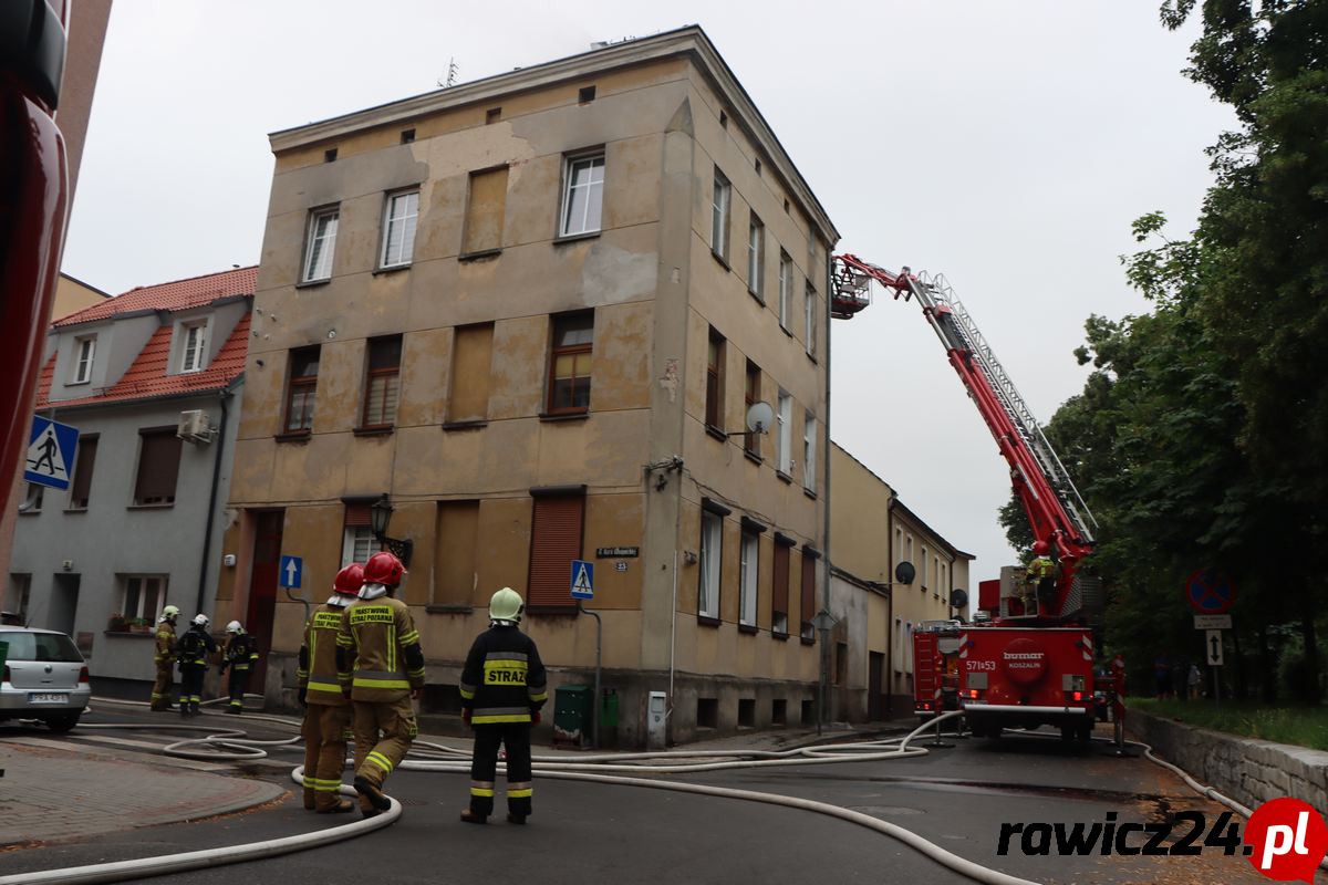 Pożar w centrum Rawicza