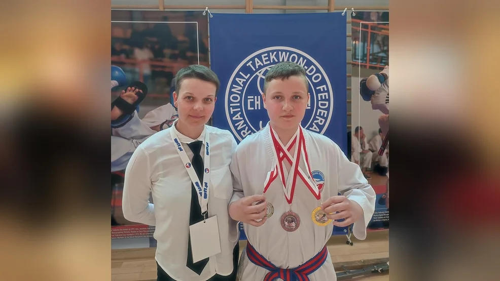 Michał Frąszczak, taekwondzista z Dubina, z kolejnymi medalami. Z Mistrzostw Opolszczyzny wrócił z 3 krążkami - Zdjęcie główne