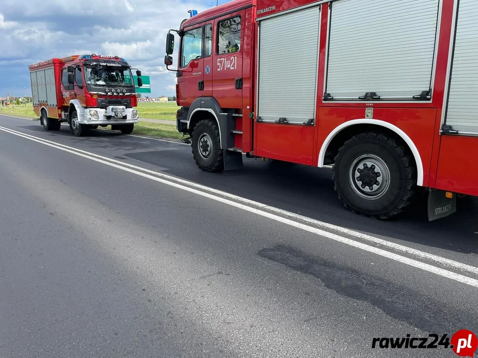 Wypadek na trasie Rawicz - Sarnowa 