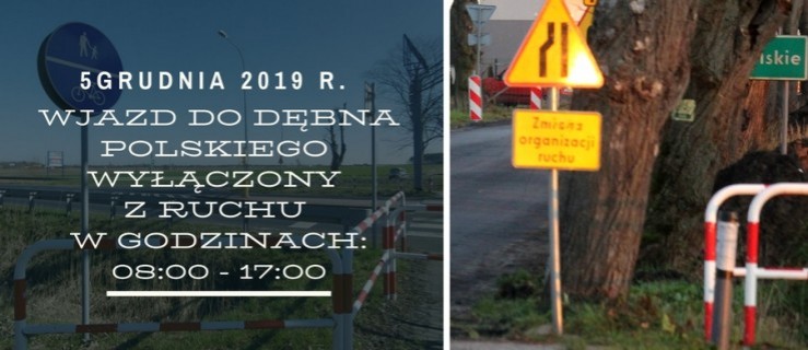Jutro utrudnienia przy wjeździe do Dębna Polskiego - Zdjęcie główne