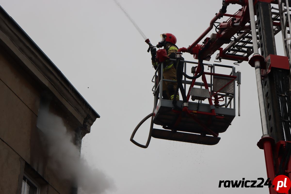 Pożar w centrum Rawicza