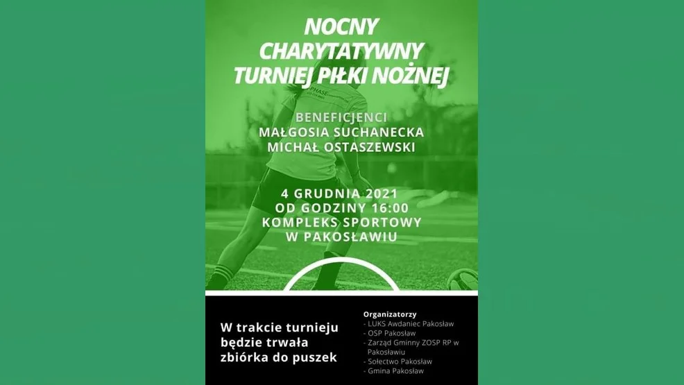 Pakosław. Nocny turniej piłkarski ze zbiórką charytatywną - Zdjęcie główne