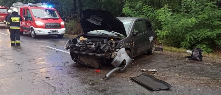 Poważny wypadek na powiatówce. Nieprzytomny 19-latek trafił do szpitala - Zdjęcie główne