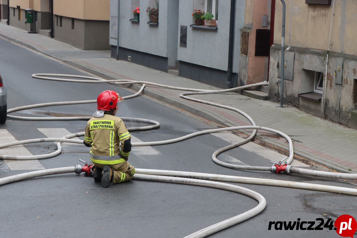 Pożar w centrum Rawicza