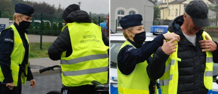 Świeć przykładem. Policjanci przekonują do noszenia odblasków [FOTO] - Zdjęcie główne
