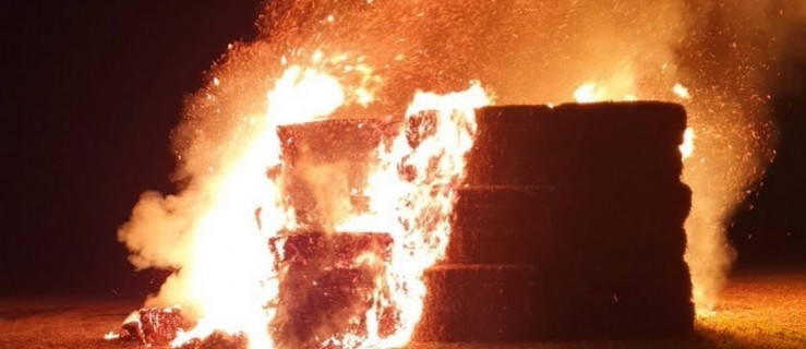 Osiem pożarów stogów w kilka miesięcy. Co ustaliła policja? [FILM] - Zdjęcie główne