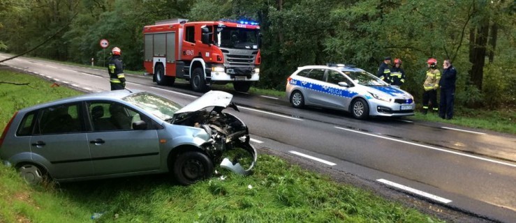 Zderzenie samochodu osobowego z busem na DK36 - Zdjęcie główne