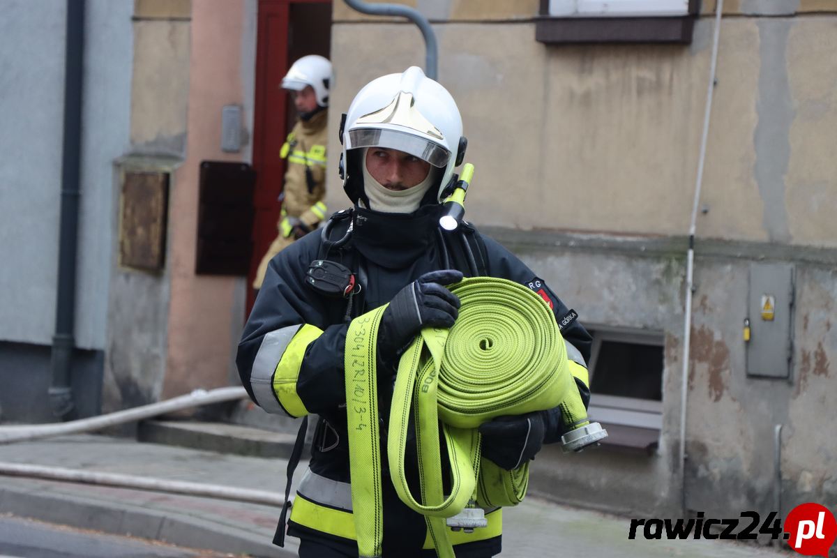 Pożar w centrum Rawicza