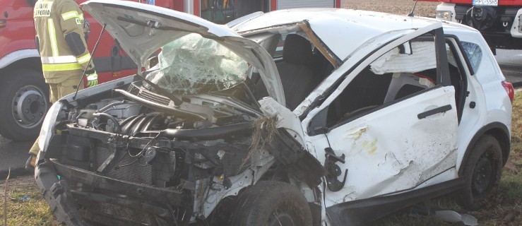 Uderzyła w drzewo FOTO - Zdjęcie główne