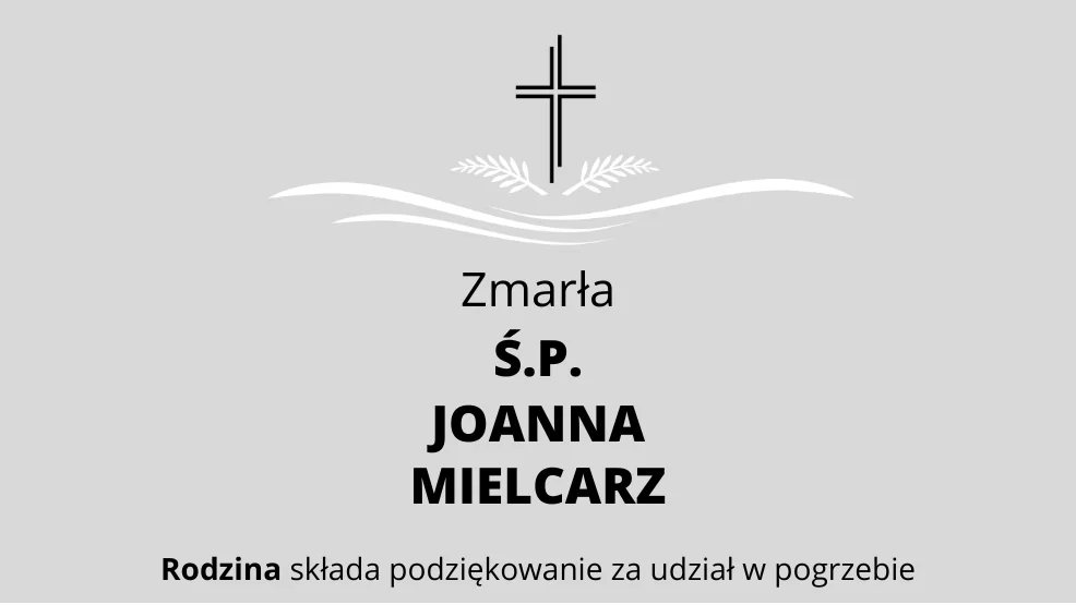 Zmarła Ś.P. Joanna Mielcarz - Zdjęcie główne