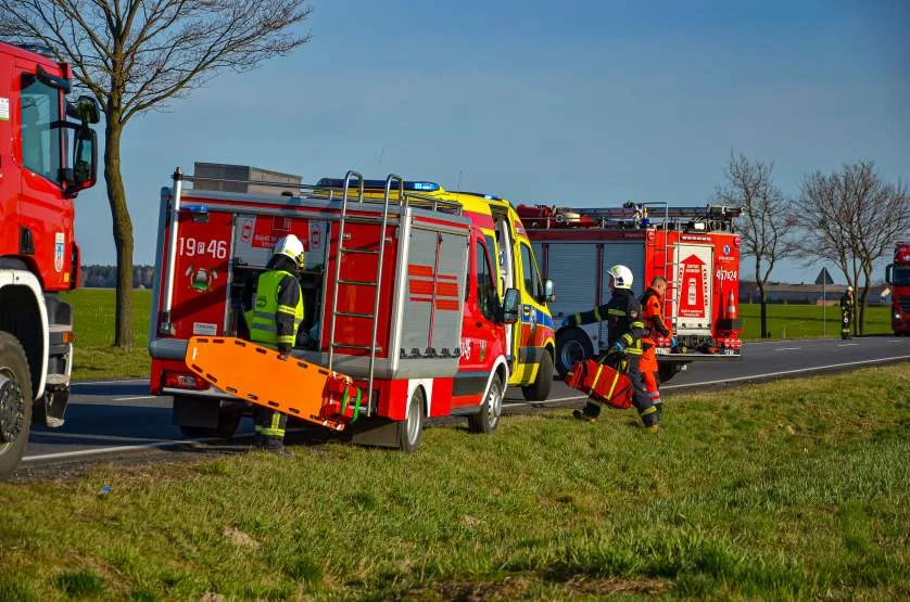 Policja poszukuje sprawcy wypadku na  DK 11 w Elżbietowie. Kierowca citroena w szpitalu [ZDJĘCIA] - Zdjęcie główne