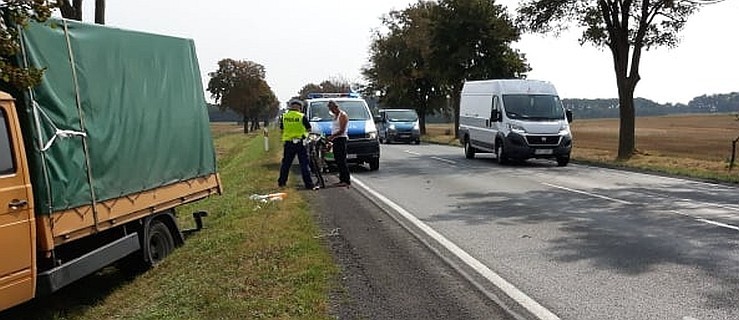 Potrącenie rowerzysty na DK 11/12 w kierunku Kalisza - Zdjęcie główne