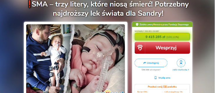 Zbiórka dla Sandry z sukcesem! - Zdjęcie główne