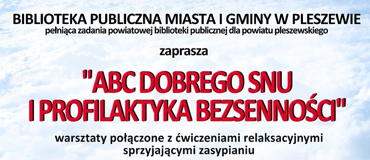 ABC dobrego snu i jak zapobiegać bezsenności? Warsztaty - Zdjęcie główne