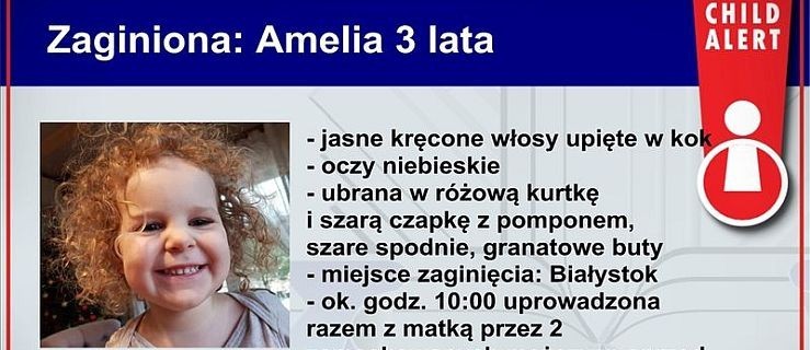 3-letnia Amelia i jej matka zostały uprowadzone sprzed bloku [CHILD ALERT] - Zdjęcie główne