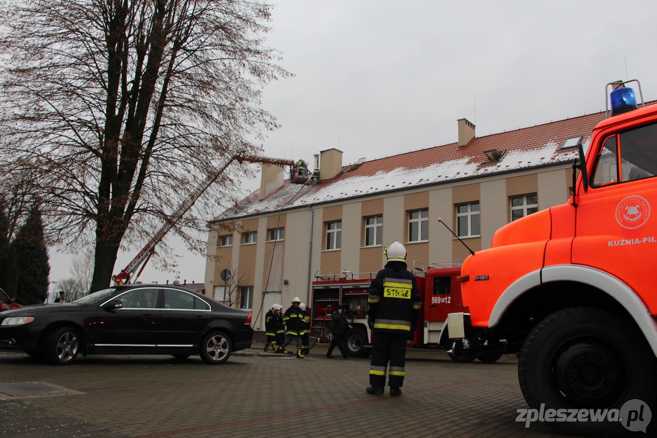 12 stycznia 2021. Pożar dachu szkoły w Choczu