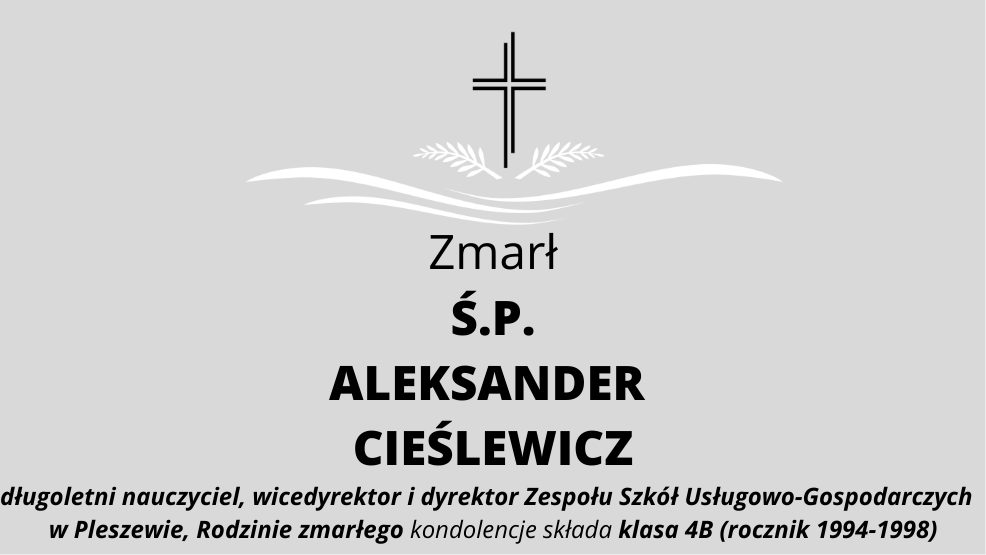 Zmarł Ś.P. Aleksander Cieślewicz - Zdjęcie główne