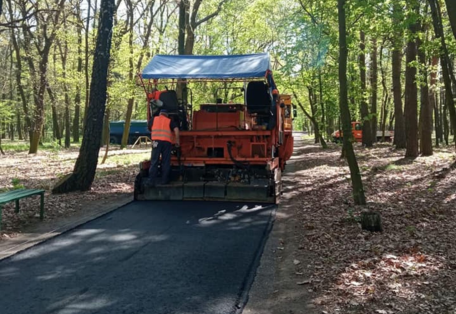 Pleszew. Do Plant wjechał ciężki sprzęt. W parku są już nowe alejki! - Zdjęcie główne