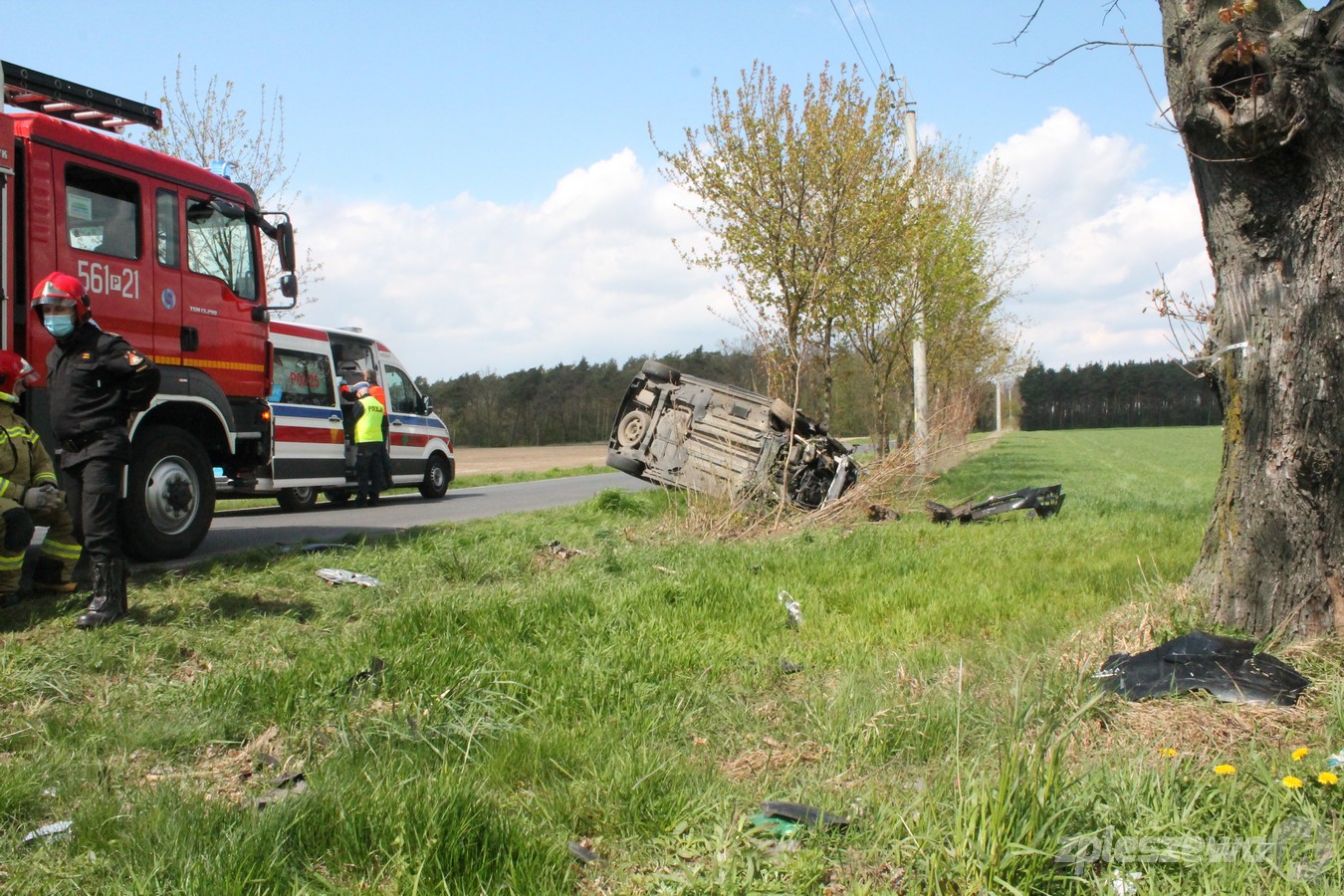 Wypadek na skrzyżowaniu w Bogusławiu