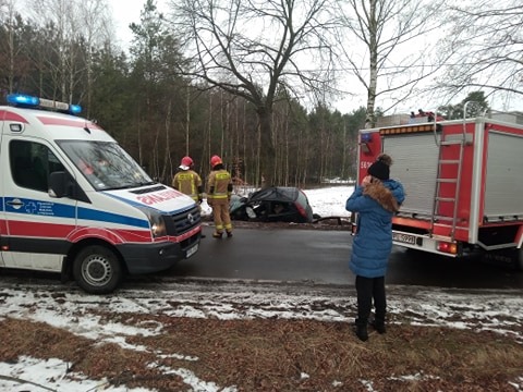 Wypadek w miejscowości Nowy Olesiec w gminie Chocz