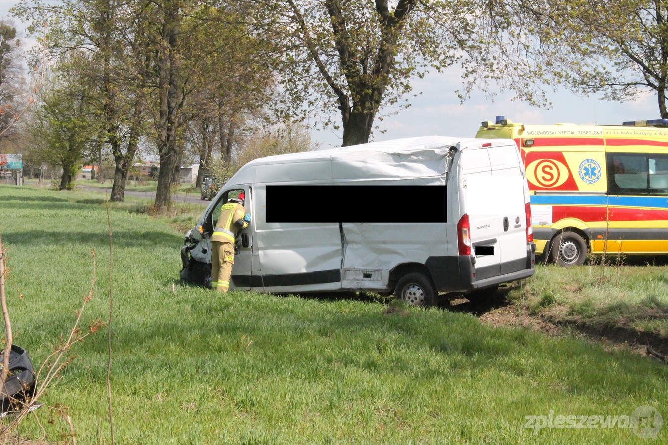 Wypadek na skrzyżowaniu w Bogusławiu