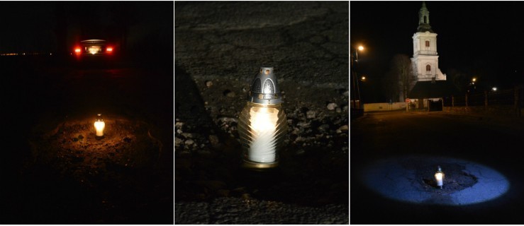 Postawili znicze na drodze w ramach protestu - Zdjęcie główne