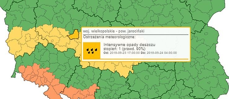 Wielkopolska południowa. Spodziewane silne opady deszczu już po południu - Zdjęcie główne