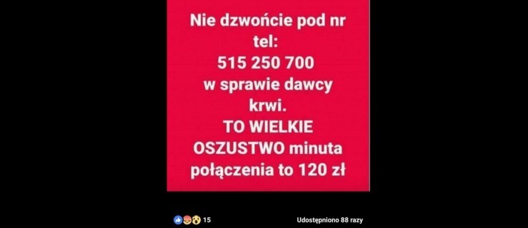 Fałszywy apel "Nie dzwońcie pod ten numer. Nie pomożecie, za to możecie zapłacić. Słono zapłacić"  - Zdjęcie główne