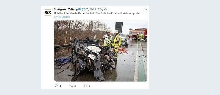 Trzech Polaków zginęło w Niemczech na autostradzie  - Zdjęcie główne