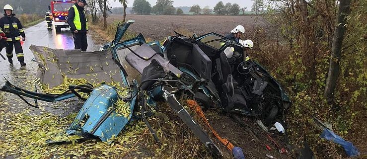 Koszmarny wypadek. Samochód w kawałkach, nie żyje kierowca [ZDJĘCIA] - Zdjęcie główne