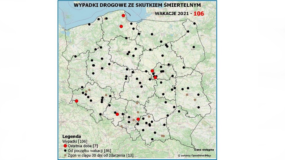 Tragiczny bilans wakacji. Czarnych punktów na mapie przybywa - Zdjęcie główne