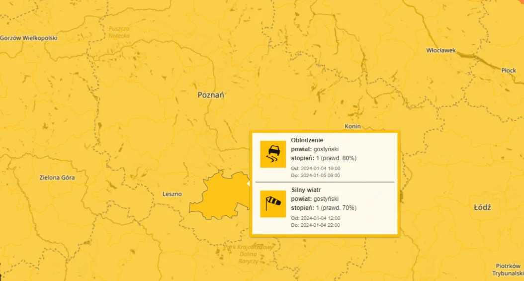Oblodzenie i silny wiatr. Ostrzeżenie pogodowe dla Wielkopolski - Zdjęcie główne