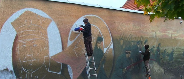 Powstańczy mural na murze jednego z Wielkopolskich więzień [WIDEO] - Zdjęcie główne