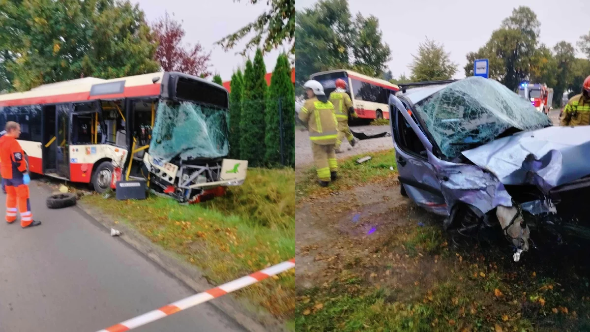 Zderzenie dwóch samochodów i autobusu leszczyńskiej komunikacji miejskiej. Trzy osoby w szpitalu - Zdjęcie główne