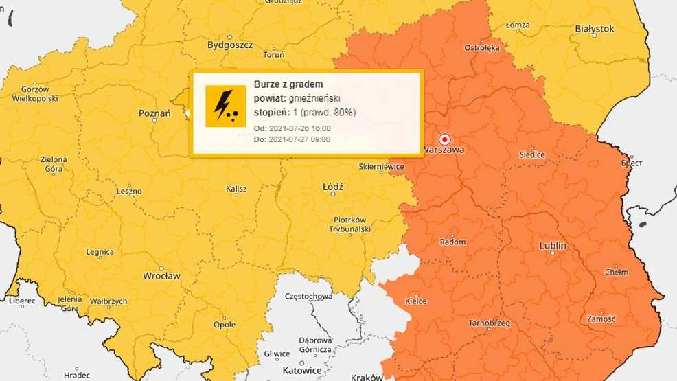 Groźne burze z deszczem. Jest komunikat IMiGW - Zdjęcie główne